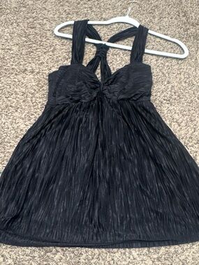 Vanity Black Knotted Halter Dress
